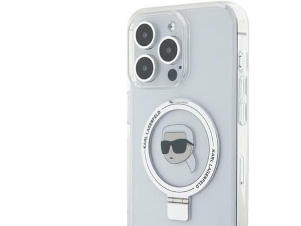 Karl Lagerfeld Ring Stand Karl Head MagSafe - iPhone 15 Pro Max Case (white)