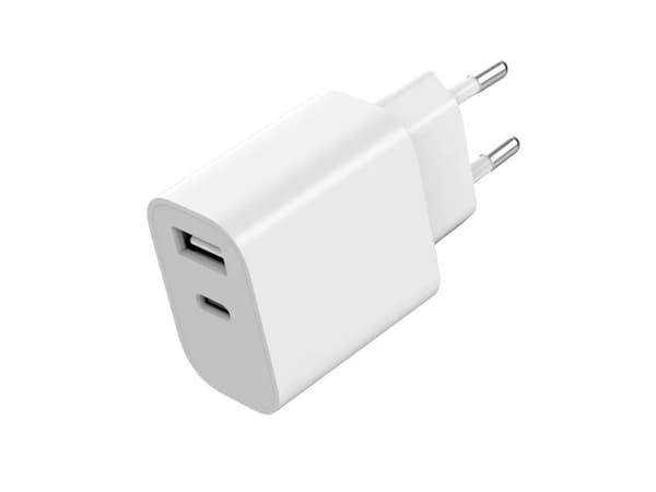 Gembird - Strömadapter - 2.4 A - 2 utdatakontakter (USB, USB-C) - vit