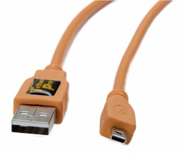 "Tether Tools TetherPro USB 2.0 A-Mini-B 8-nastainen 15" ORG