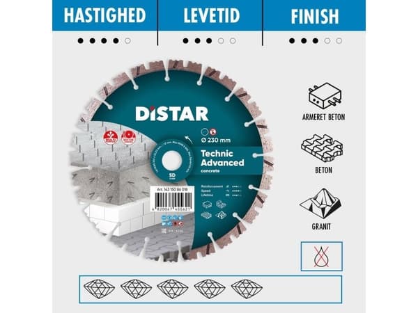 Di-Star Diamond disc Technic Advanced 1A1RSS/C3-H 232x2,6/1,8x12x22,23-16
