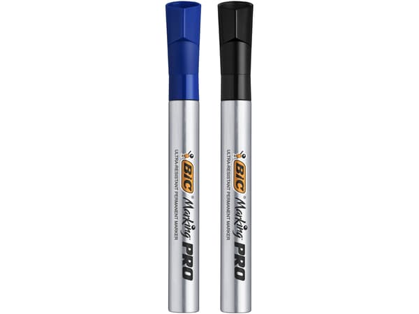 BIC Marking Pro Permanent Tusch med Skrå Spids - blå, 12 stk.