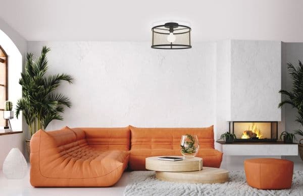 EGLO DELLOW LOFT E27 Ø450 SVART/GULDMESSING