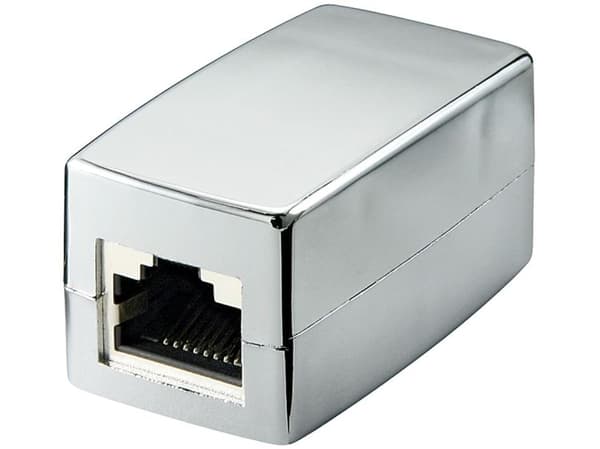 RJ45 crossover modular coupler, CAT 5e, CAT 5e, silver - 2x RJ45 female (8P8C)