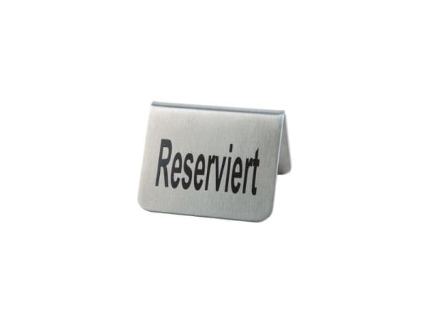 Bordskilt RESERVED Rustfri stål/Sort skrift,2 stk/pk