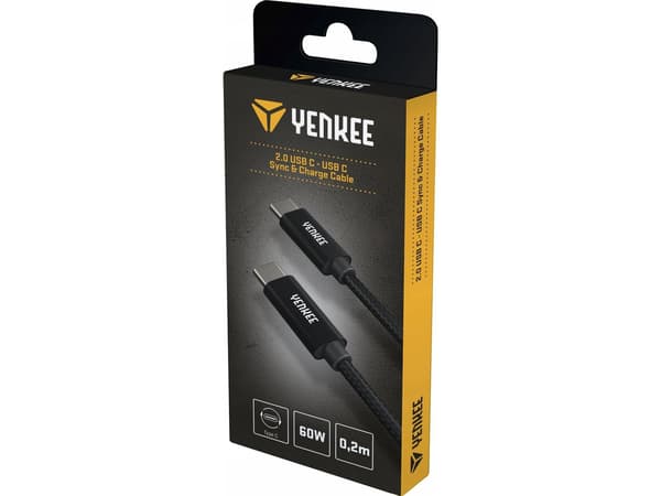 YCU C02 BK USB C-C 2.0/0.2m YENKE kaapeli