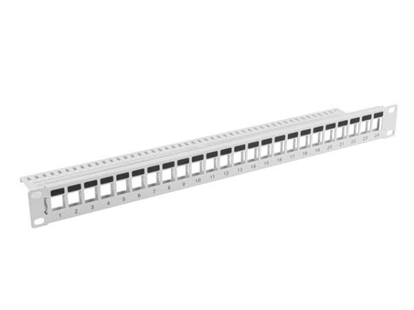 Lanberg PPKS-1024-S - Patchpanel (blank) - stativmonterbar - grå - 1U - 19" - 24 porte