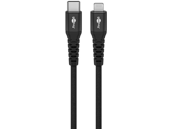 Goobay 74516, 2 m, Lightning, USB C, Hankjønn, Hankjønn, Sort