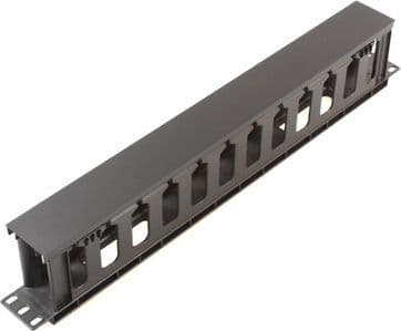 MicroConnect Cable Management - Panel för kabelhantering - svart - 1U - 19"