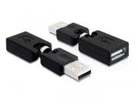 Delock Rotation adapter - USB-adapteri - USB (han) til USB (hun) - USB 2.0 - 6.5 cm - lajittelu
