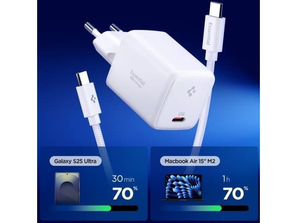 Spigen EE451EU, inomhus, AC, 1 m, Vit