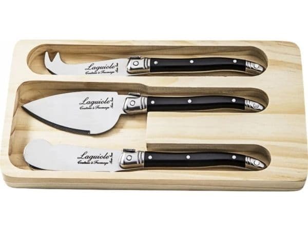 Cheese knives Laguiole Black SET 3 SdV