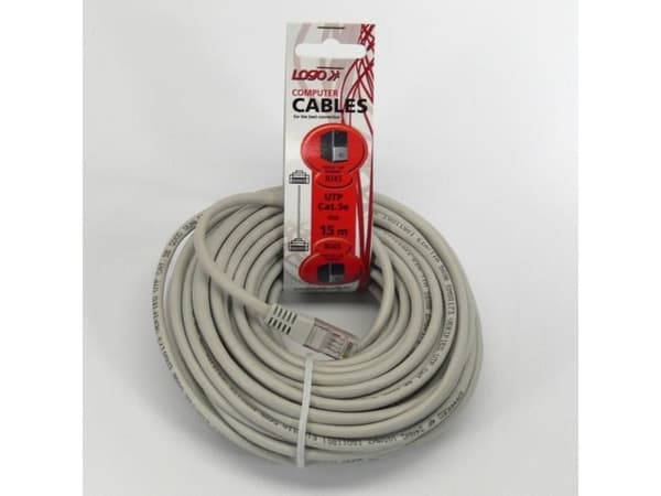 Logo Patchcord, UTP, Cat.5e, RJ45 M/15m, uskjermet