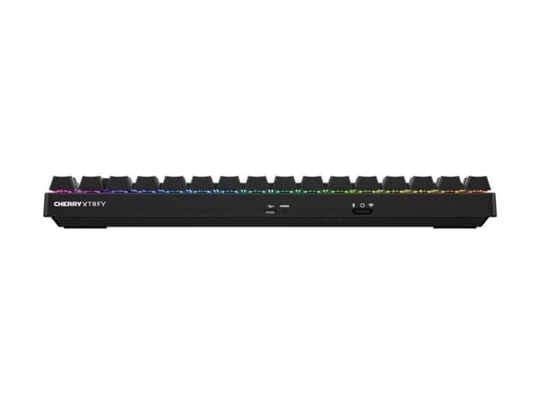 CHERRY XTRFY K33 Compact Wireless, Langaton, USB + RF Wireless + Bluetooth, Mem-chanical key switch, AZERTY, RGB LED, Musta