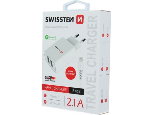 Swissten-lader 2x USB-A 2,1 A (52451)