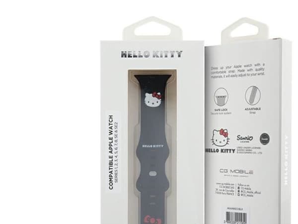 Hello Kitty silikonstrapp til Apple Watch 38/40/41mm - sort