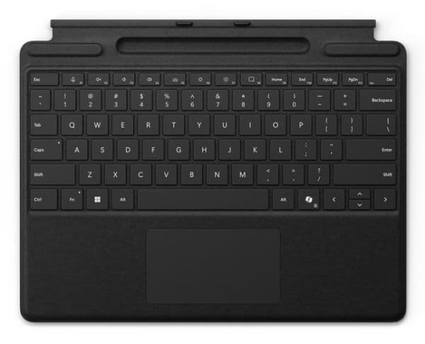 Microsoft näppäimistö kynänpidikkeellä Surface Pro 11:lle Musta