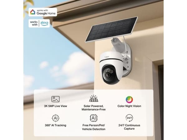 TP-Link Tapo C630 KIT, IP-säkerhetskamera, Utomhus, Trådlös, Amazon Alexa & Google Assistant, Vägg/Stång, Vit