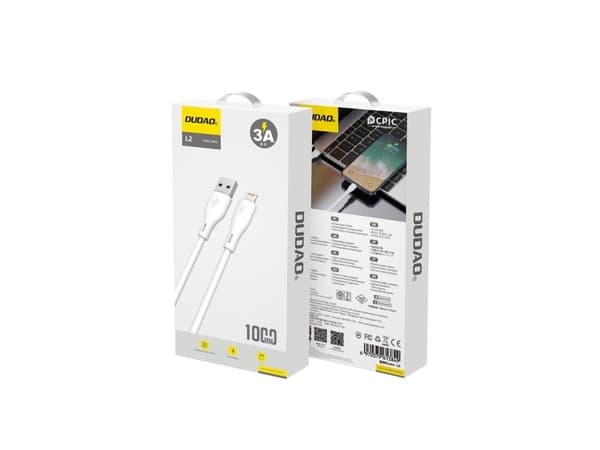 Dudao USB / Lightning-kabel 5A 1m hvit (L2L 1m hvit)