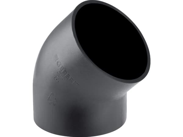Geberit PEH mutka 45 astetta 160 mm musta