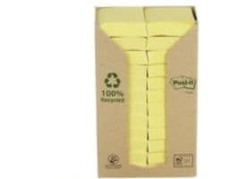 Anteckningsblock Post-it Recycled Notes återvunnet gul 24-pack