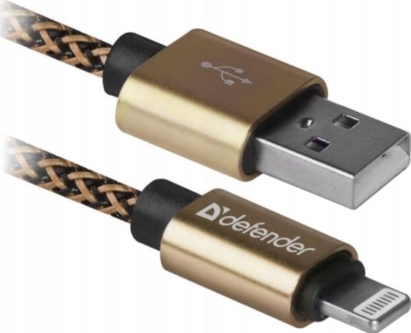 USB-kabel Defender USB-A til microUSB 1 m gul (87800)