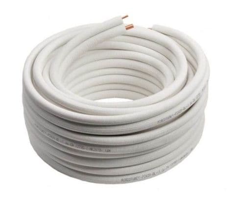 Dubbel kopparrör 1/4"-1/2" 30 m med inner - (30 meter)