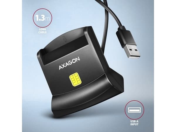 Axagon CRE-SM4N USB-A StandReader ID-kortleser