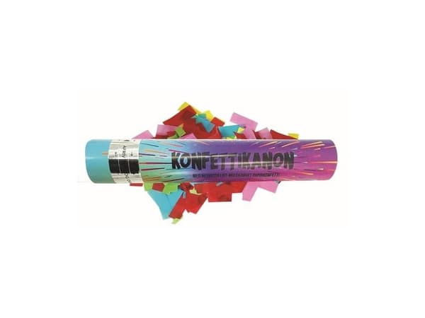 Konfettirør, multi 30 cm