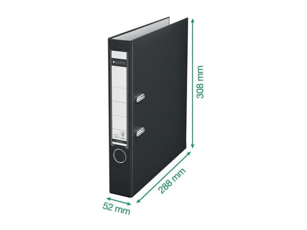 Brevordner Leitz 180° PP A4 50mm sort - (10 stk.)