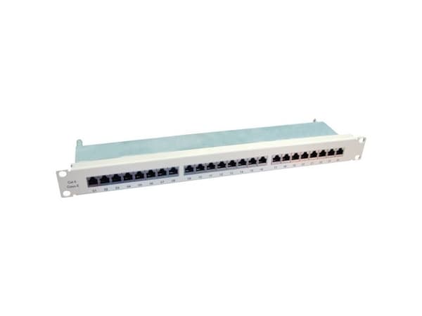 Value Kat.6 19"-Patchpanel, 24 P, geschirmt, grau, Grå
