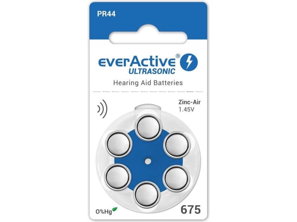 EverActive batteri til høreapparat PR44 (6 stk.)