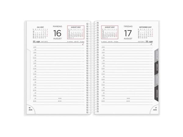 Dagbok/dagkalender vit PP-plast 2027