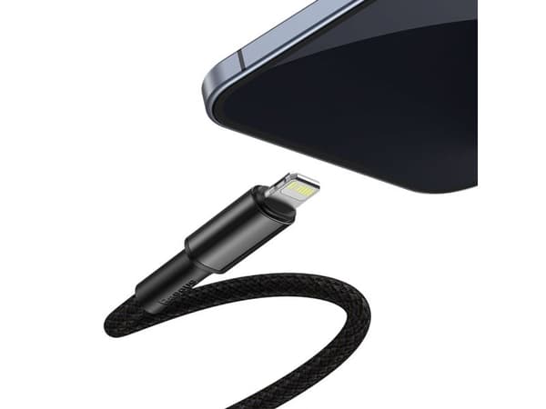 Baseus CATLGD-A01, 2 m, Lightning, USB C, Hankjønn, Hankjønn, Sort