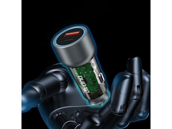 Dudao bil­lader R4T 30W USB-A/USB-C - grå