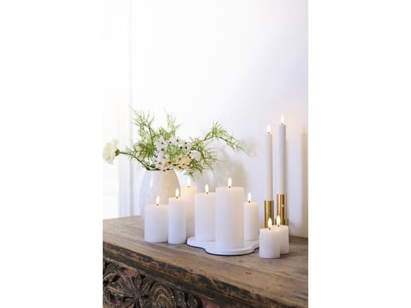 Sirius Smilla laddbart mini blockljus - vit - 2 st