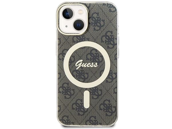 Guess IML 4G MagSafe iPhone 15 Plus Case - Brown