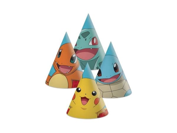 Pokemon partyhatter, 6 stk