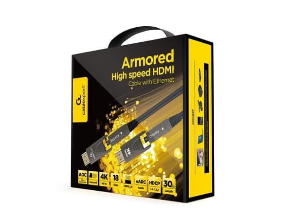 GEMBIRD Active Optical AOC High speed HDMI D-A cable with Ethernet AOC Armored Series 30m