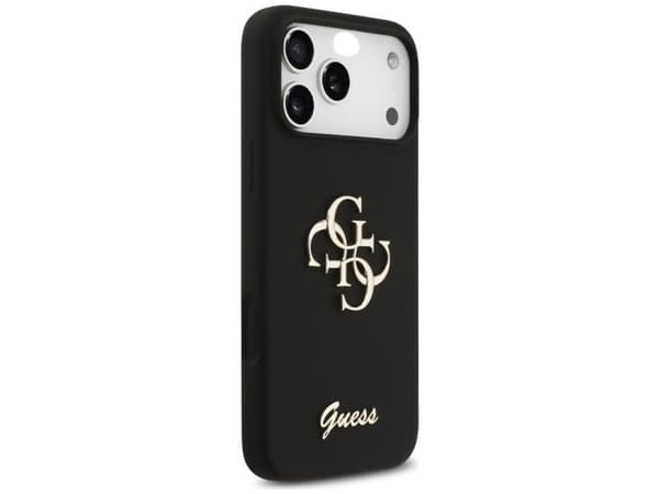 Guess silikon Big 4G Script-fodral för iPhone 17 Pro Max - Svart