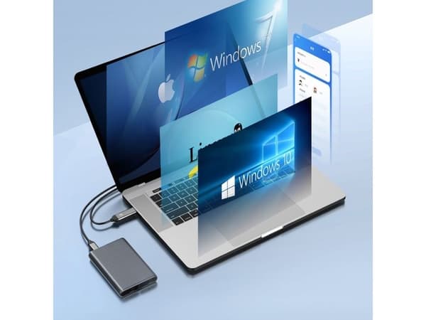 Diskbrønn 2x M.2 SATA+NVME USB-C 3.2 10 Gbps - grå