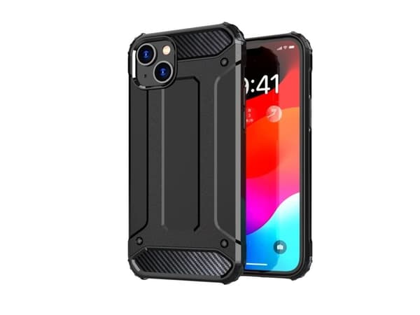 iPhone 15 Plus Hybrid Armor-skal - svart