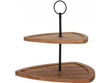 Excellent Houseware 2-vånings bambusfat