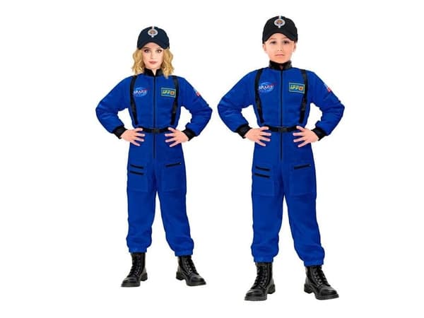 Blåt Astronaut kostume