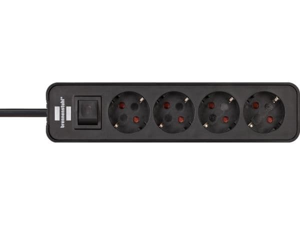 Brennenstuhl Ecolor Ext.Socket 4.Way Black 1,5M Cable