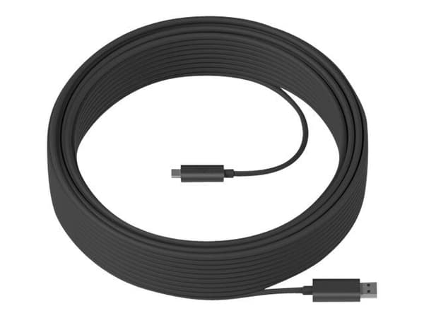 Logitech Strong - USB-kabel - USB typ A (hane) till USB-C (hane) - USB 3.2 Gen 2 - 25 m - plenum, Active Optical Cable (AOC) - för Room Solution Hu...