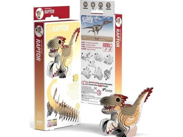 Eugy the Raptor dinosaur 3D eko-pussel