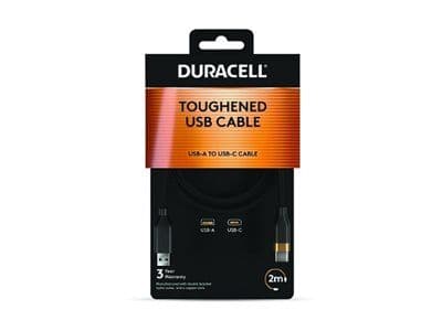 Duracell DRU5021A, 2 m, USB A, USB C, Sort