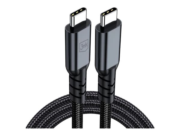 3MK USB-C - USB-C 1 m USB-kaapeli Musta (5903108682008)
