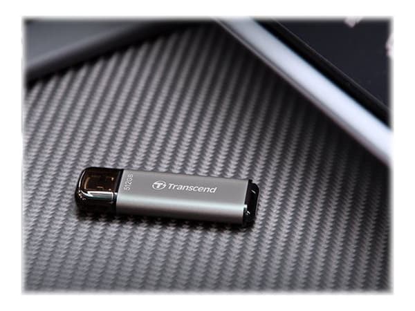 Transcend JetFlash 920 - USB flash-enhet - 512 GB - USB 3.2 Gen 1 - rymdgrå