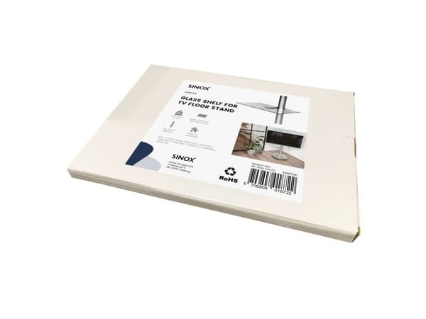 Sinox hylde til Sinox StandView TV gulvstand. Glas
